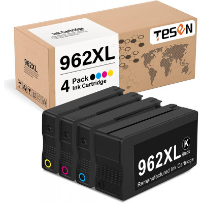 TESEN Remanufactured 962 XL Ink Cartridge Replacement for HP 962XL 962 4 Color Combo Pack